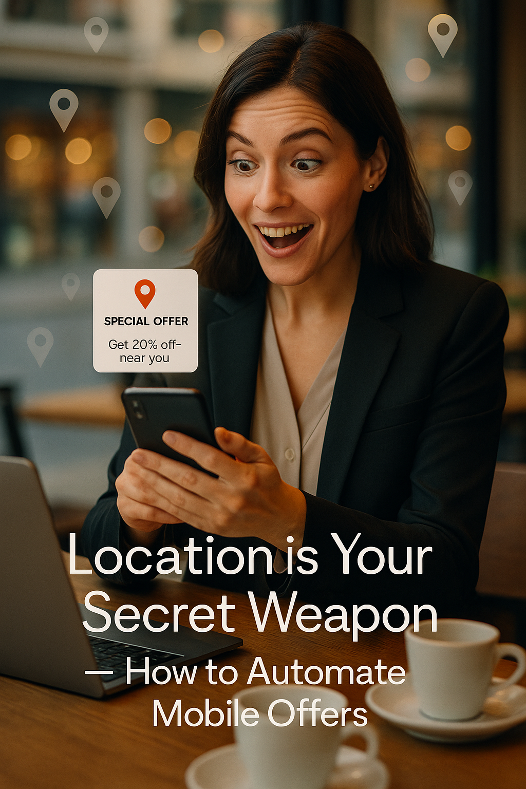 "mobile phone," "promotional offer," "location data," and "mobile marketing", which support SEO and accessibility.